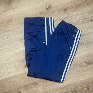 VTG Y2K Adidas Snap Side Navy White Stripped Athletic Pants Men's Medium